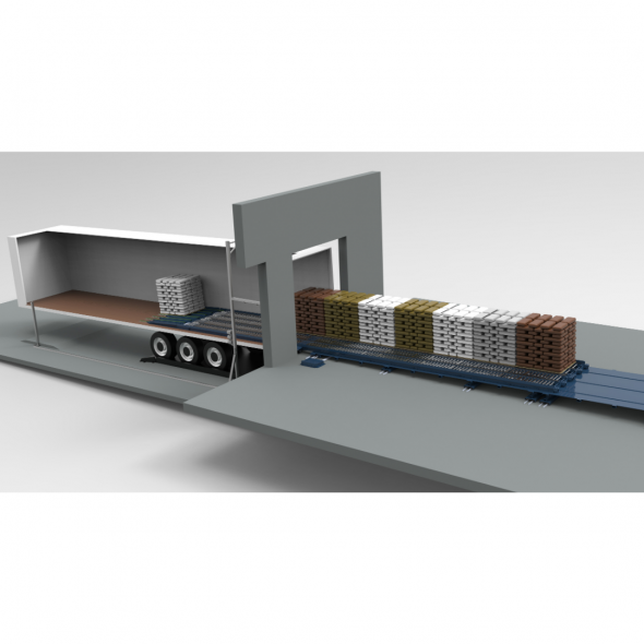 A highly innovative solution for outbound loading of both palletized goods and slip-sheeted goods